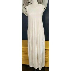 Alala Tank Dress Size M White Athleisure Jersey Mesh Racerback Sleeveless Pima